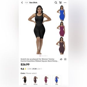 Shapewear Ribbed Shorts Playsuit